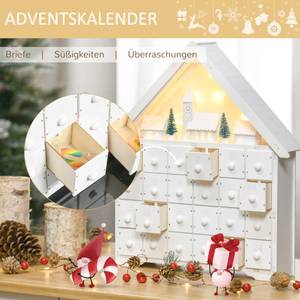 Adventskalender 830-416 Weiß - Holzwerkstoff - 9 x 42 x 39 cm