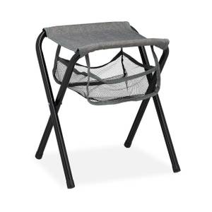 Campinghocker faltbar mit Tasche Grau - Metall - Textil - 35 x 40 x 30 cm