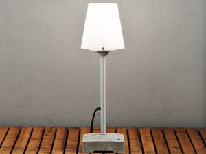 LED Außenstehlampe / Bodenleuchte, Weiß Silber - Weiß - Metall - Kunststoff - Stein - 18 x 59 x 18 cm