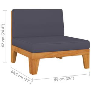 Mittelsofa 3008578-3 Grau - Massivholz - Holzart/Dekor - 66 x 62 x 69 cm