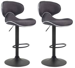 Tabouret de bar Las Vegas V2 Lot de 2 Gris lava - Noir