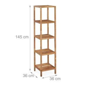 Badregal Walnuss 5 Ablagen Braun - Holzwerkstoff - 36 x 145 x 36 cm