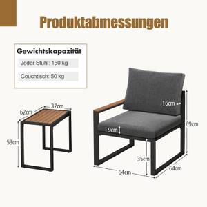 Sitzgruppe ZB33900SDDE（3-teilig) Grau - Metall