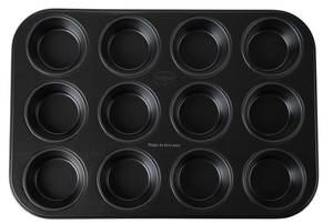 Dr. Oetker Muffinform 12-er Mini Ø 7 cm Schwarz - Metall - 27 x 43 x 3 cm