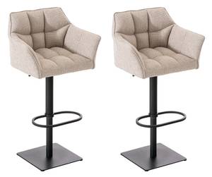 Tabouret de bar Damaso Lot de 2 Beige - Noir