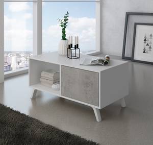 Set Buffet-M.TV-T.Basse-Table Blanc/Gris Blanc - 80 x 410 cm