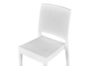 Chaise de jardin FOSSANO Blanc - Lot de 4