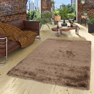 Hochflor Langflor Shaggy Teppich Glow Braun - 80 x 150 cm