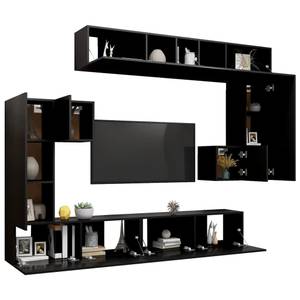 TV-Schrank 8er Set D473 Schwarz - Tiefe: 100 cm