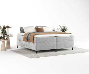 Premium Boxspringbett Theo Hellgrau - Breite: 122 cm