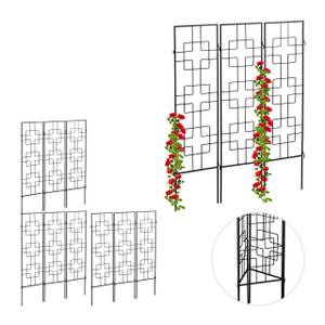 Treillis de jardin métal lot de 12 Noir - Métal - 33 x 122 x 1 cm