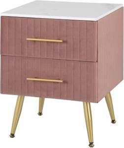 Nachttisch Stefanie Pink - Holzwerkstoff - Textil - 41 x 51 x 41 cm