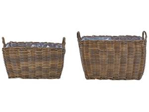 Outdoor Blumentopf ORMOS 2-tlg Braun - Polyrattan - 59 x 44 x 36 cm