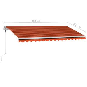 Auvent rétractable 3006546-2 Marron - Orange - Métal - 300 x 300 x 450 cm