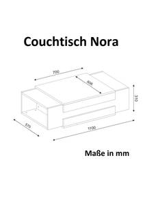 Couchtisch Plus Weiß  Walnuss Weiß - Holzwerkstoff - 90 x 35 x 60 cm