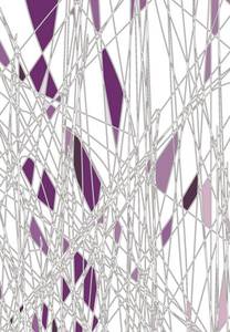Flächenvorhang Labyrinth (3er-Set) Violett