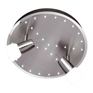 Lampada da soffitto Etana 2 luci con 32 LED Girevole e orientabile Interruttore in serie Acciaio/Vetro satinato Color cromo/Bianco