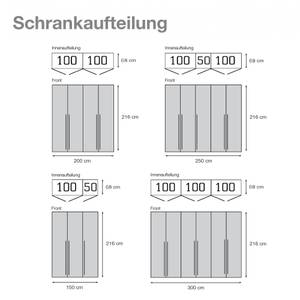 Drehtürenschrank Brooklyn XII Polarweiß/Weißlack - 250 x 216 cm