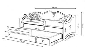 Einzelbett für Kinder Weiß - Holzwerkstoff - 88 x 70 x 164 cm