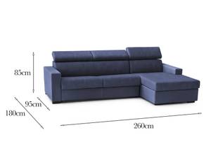 Sofa mit Halbinsel Mikaela Blau