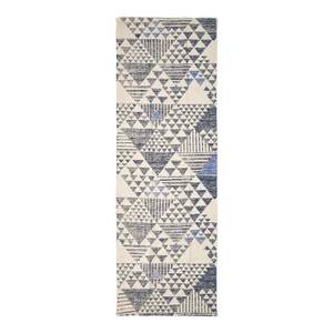 Teppich Delphi mit geometrischem Muster Blau - 66 x 200 cm