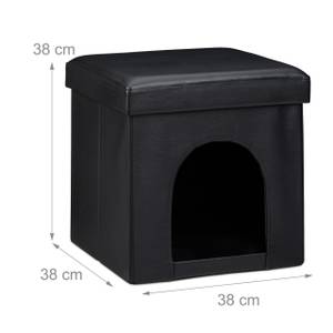 Hundebox Sitzhocker Schwarz - 38 x 38 x 38 cm