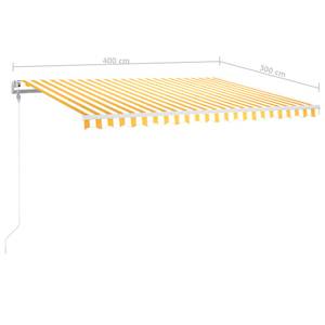 Auvent rétractable 3006542-3 Blanc - Jaune - 300 x 1 x 400 cm