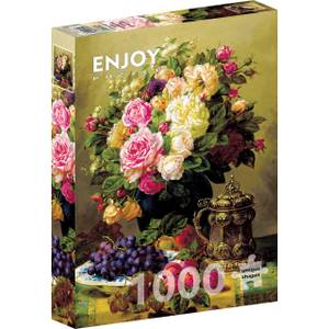 Puzzle Stillleben mit Rosen 1000 Teile Papier - 24 x 5 x 34 cm