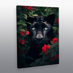 Leinwandbild Black Panther Flowers 40 x 60 cm