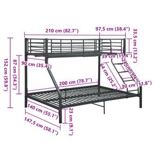 Etagenbett 3000773 Schwarz