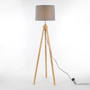 Lampe sur pied FLORA Gris - Blanc - Bois manufacturé - 50 x 160 x 50 cm