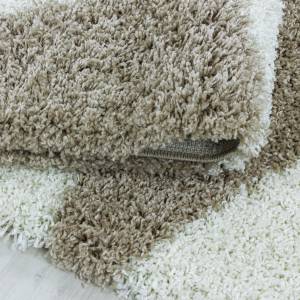 Tapis shaggy TRIANGLE A ⌀120 beige Beige - 120 x 120 cm