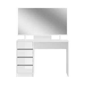 Aufsatzspiegel I Ablageboden und Fächer Weiß - Holzwerkstoff - 110 x 70 x 13 cm