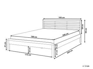 Lit double CARNAC Chêne clair - Largeur : 185 cm