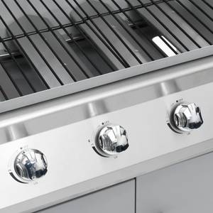 vidaXL Gasgrill 4+1 Brenner Silbern Silber - Metall - 55 x 107 x 122 cm