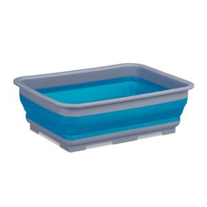 Panier de rangement pliable Bleu - Gris - Matière plastique - 37 x 12 x 27 cm