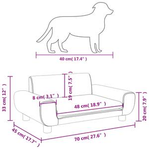 Lit pour chien 3015976 Rose foncé - 70 x 45 cm