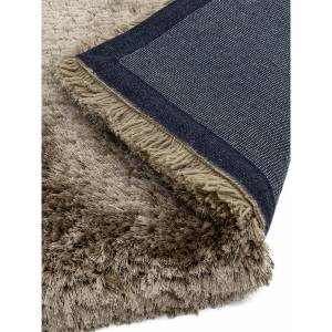 Tapis shaggy tufté main confort SPLASH Taupe - 150 x 150 cm