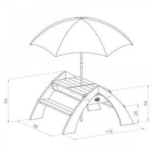 Table de pique-nique pour enfants Bois massif - 98 x 65 x 98 cm