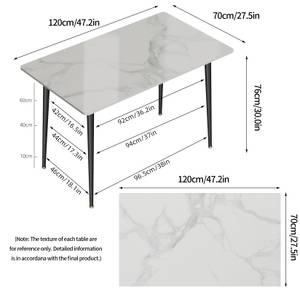 Esstisch Marmor Optik Marmor Weiß Dekor - Weiß