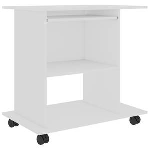 Bureau d'ordinateur Blanc - Bois manufacturé - Bois massif - 80 x 75 x 80 cm