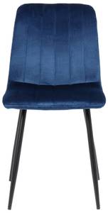 Chaise salle à manger Dijon Lot de 4 Bleu - Fourrure synthétique