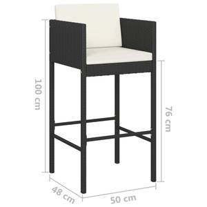 Garten-Bar-Set (7-teilig) 3012236-3 Schwarz - 60 x 130 cm - Anzahl Teile im Set: 7