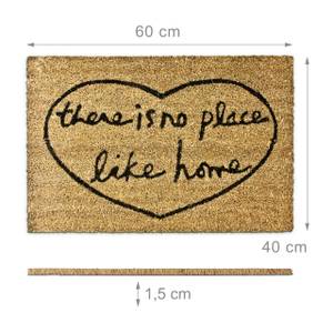 Fußmatte ‚Herz‘ bedruckt Kokos 40x60 cm Schwarz - Braun - Naturfaser - Kunststoff - 40 x 2 x 60 cm