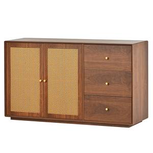 Sideboard Natur Ⅲ Braun - Holzwerkstoff - Polyrattan - 40 x 76 x 130 cm