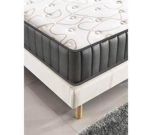 Bett + Memory Foam-Matratze 140x190cm Weiß - Naturfaser - 140 x 44 x 190 cm