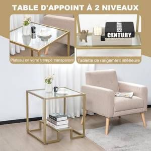 3S. x Home Table D'Appoint Avec Support Tablette Bois Et Métal