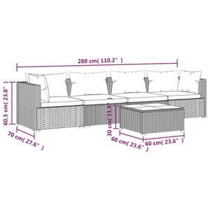 Garten-Lounge-Set (5-teilig) 3013629-9 Braun - Grün