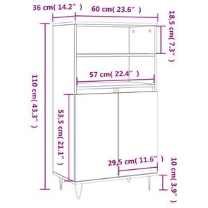 Highboard DE2006 Steingrau