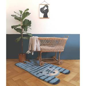 BLUE TIGGER tapis enfant tigre Bleu - Fibres naturelles - Textile - 65 x 2 x 125 cm